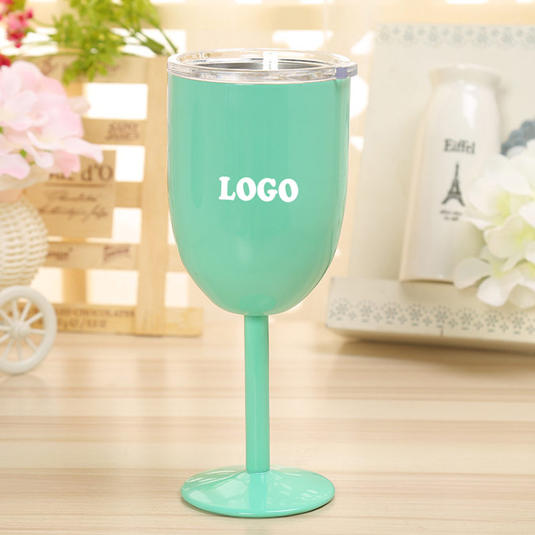 10 OZ Stainless Steel Double Walled Insulated Goblet with Lid 2