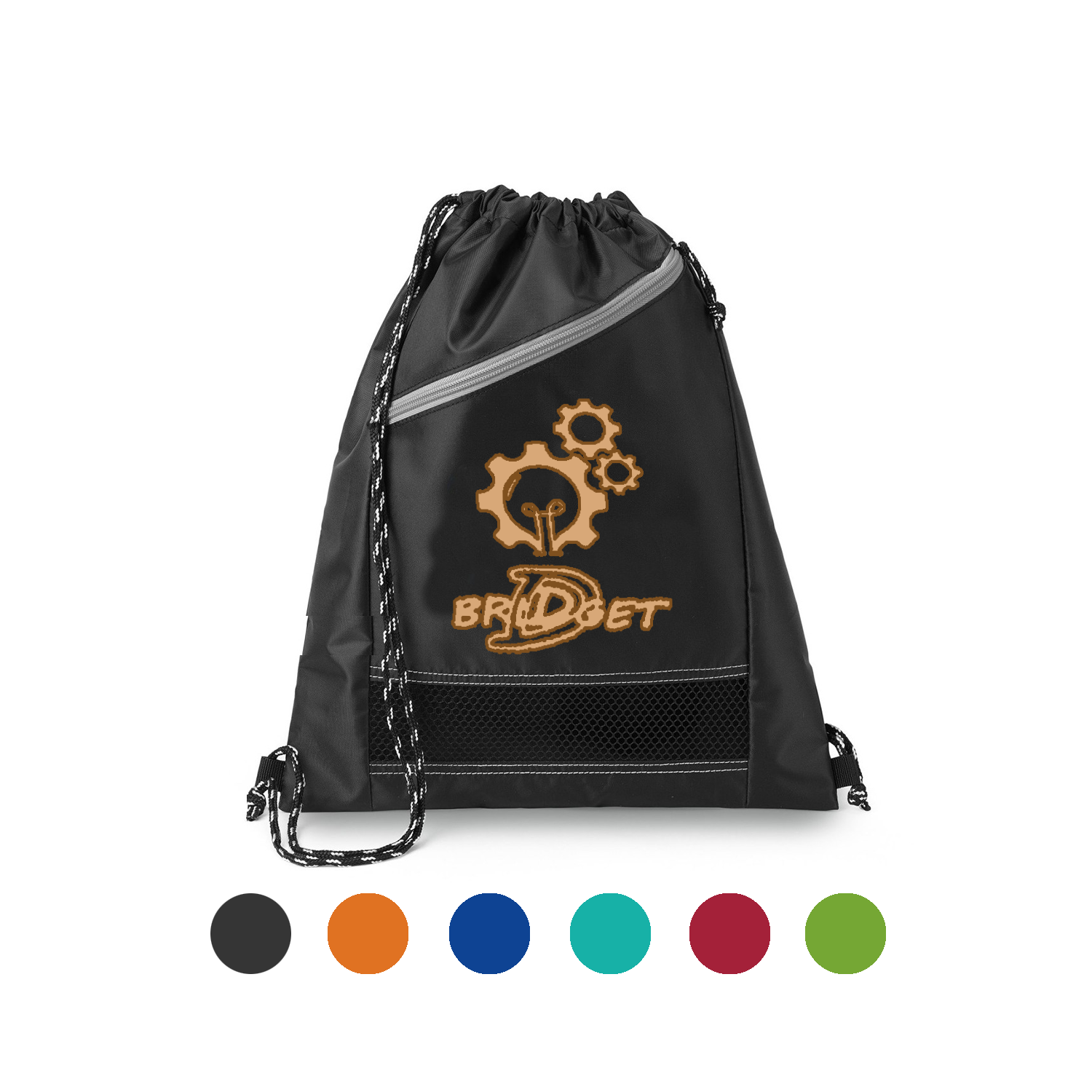 Pocket Polyester Drawstring Backpack 2