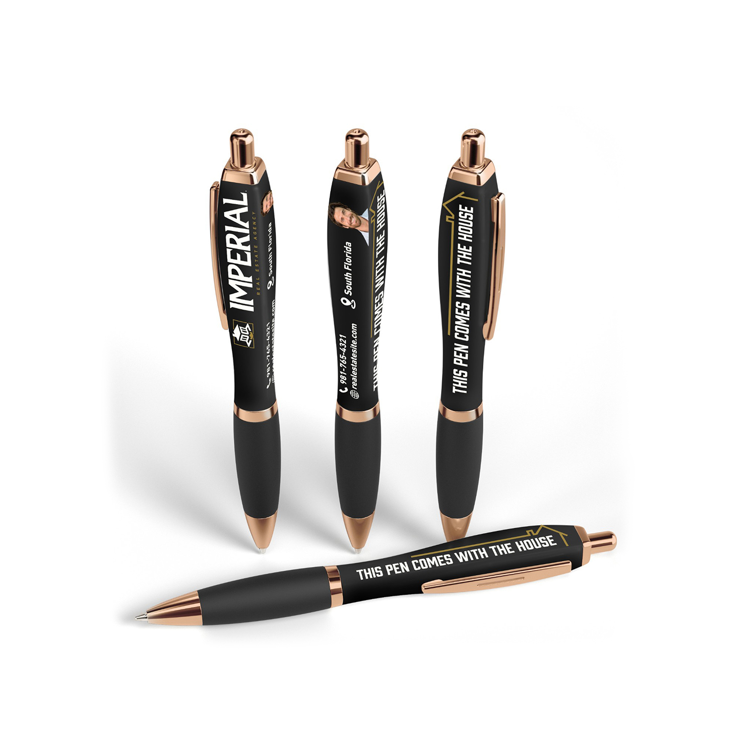 Squared Basset Satin Soft Touch Gel Performance Pen™ (Rose Gold)(Recycled) 7