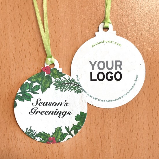 Season's Greenings Seed Paper Ball Ornaments 6