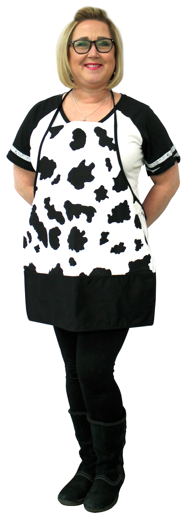 Pouch Pocket Cow print Apron 4