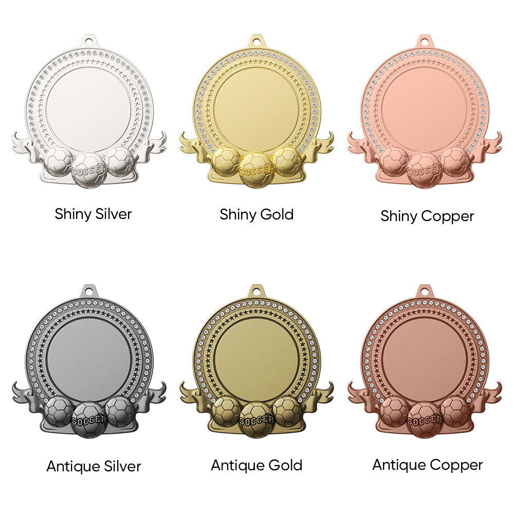2" UV Printed Soccer Medals 12