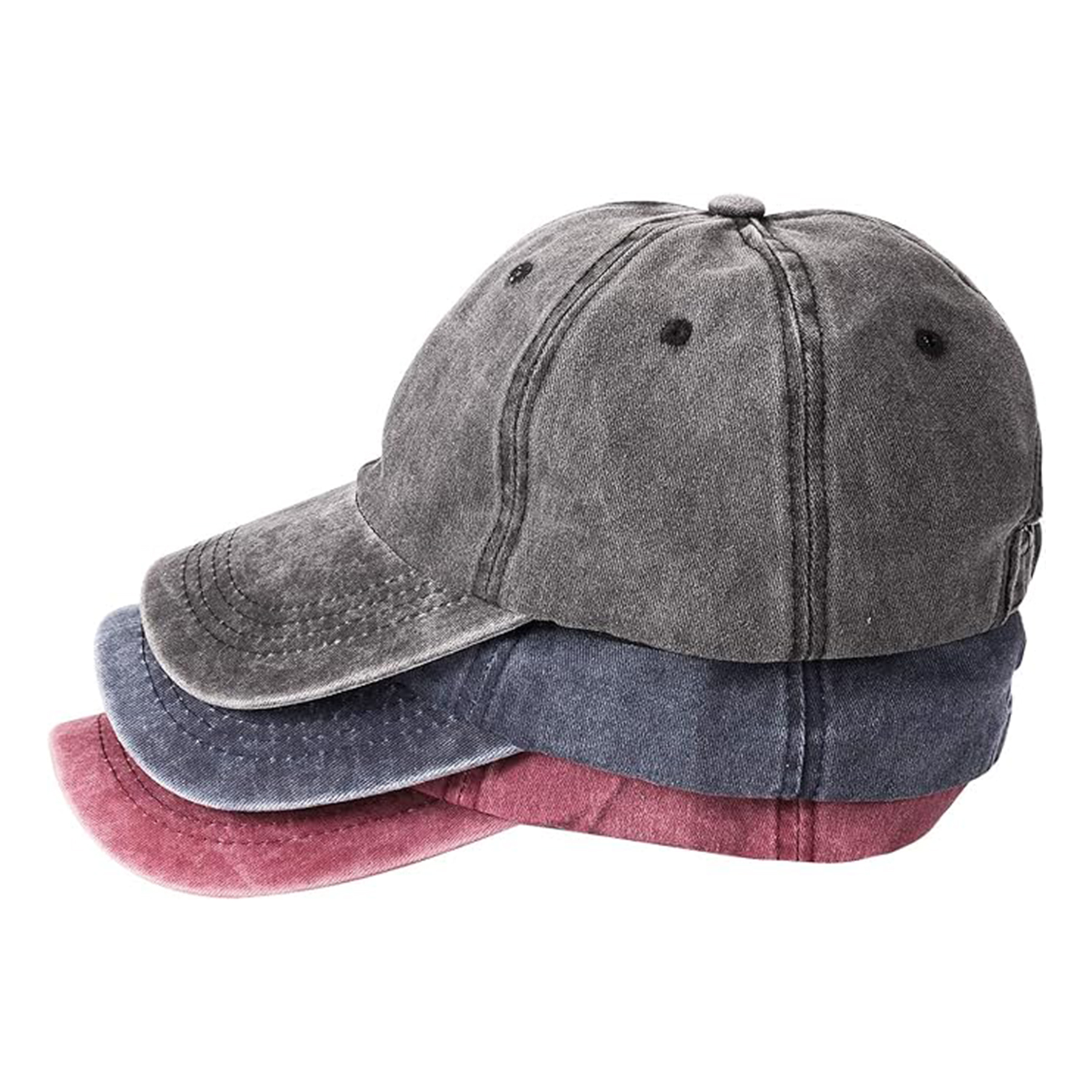 Washed Plain Baseball Cap 2