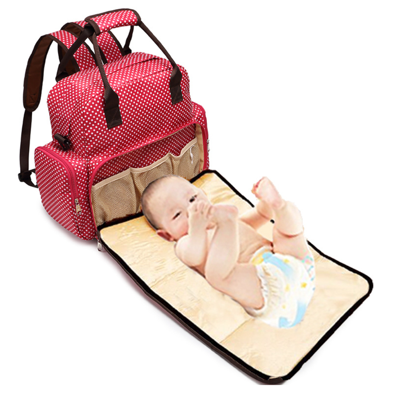Multifunction Diaper Mommy Backpack w/ Changing Pad 5
