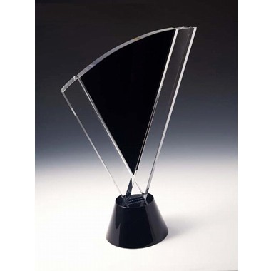 BLACK W/ CLEAR CRYSTAL COMBINATION FLAME AWARD 2