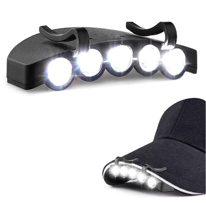 5 LED Clip Headlamp Hat Cap Light 5