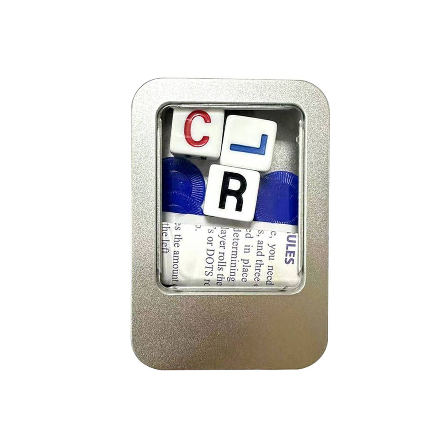 Left Center Right Dice Game Set with Chips 6