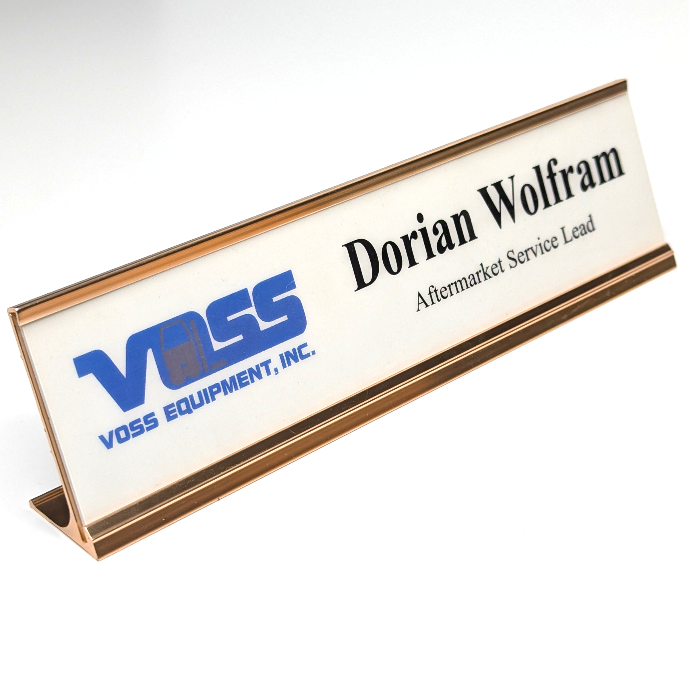 Name Plate Set w/ Desk Holder 2 x 8" 2