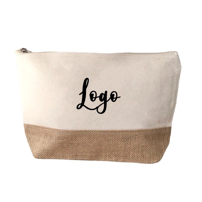 Hotel gifts jute canvas zipper pouch 2