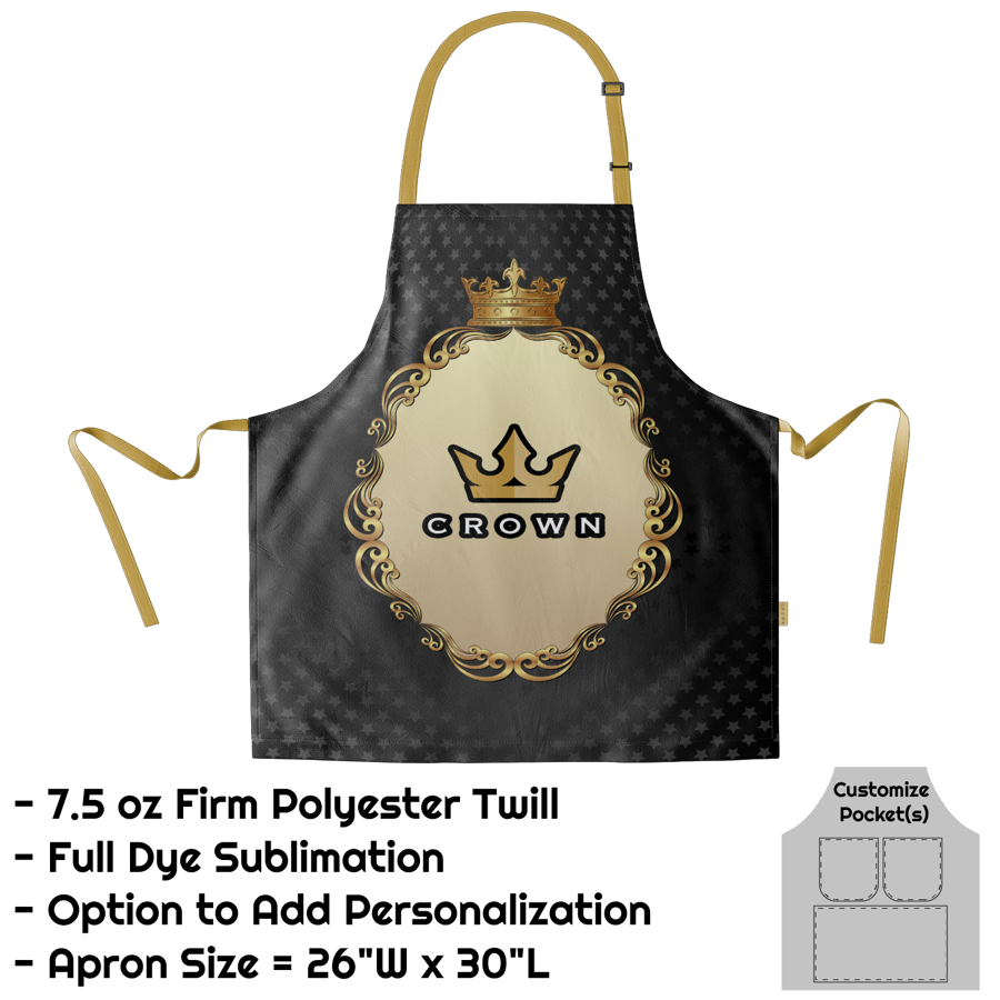 Poly Twill Sublimation Bib Apron - 26"W X 30"L