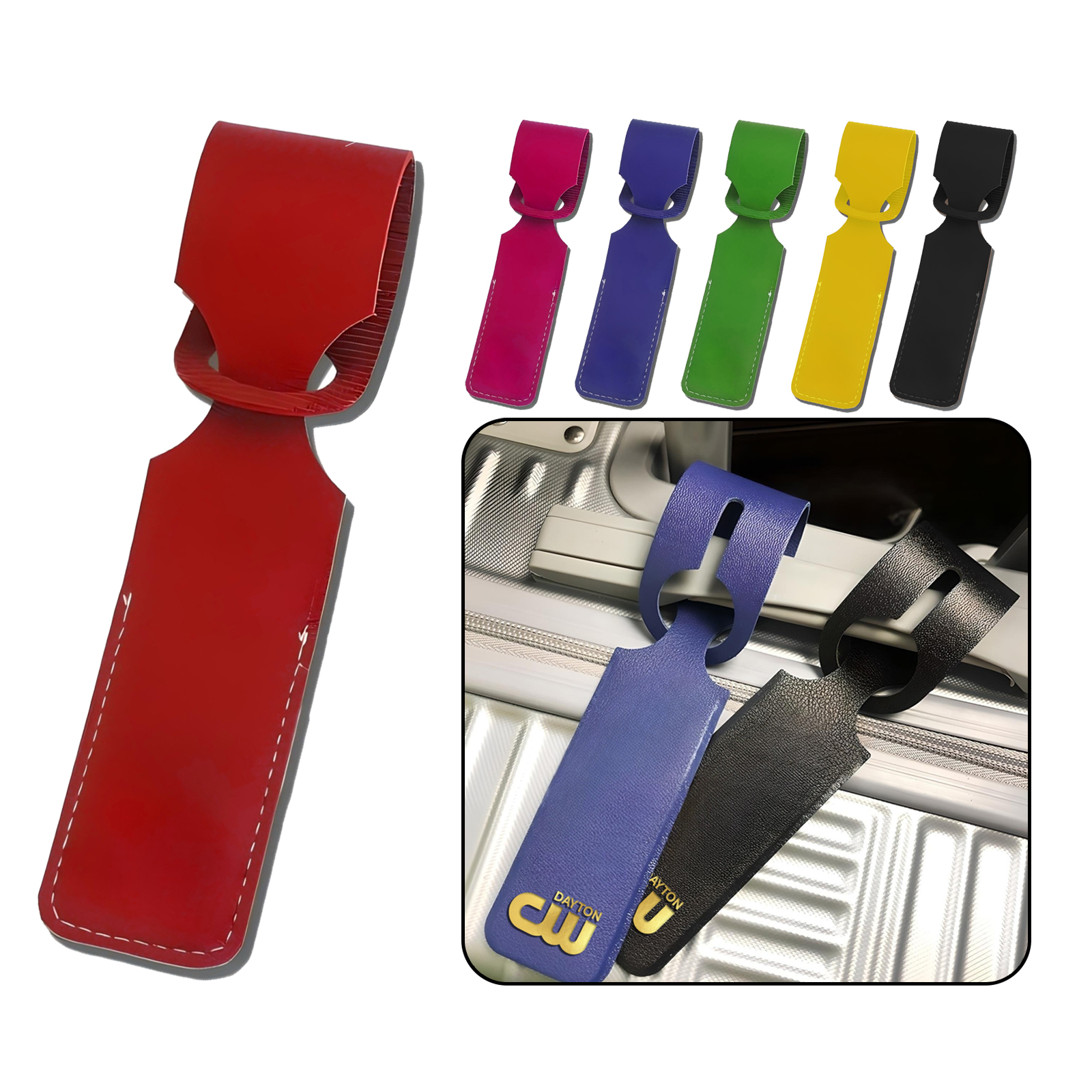 Strip Hanging PU Leather Luggage Tag 12