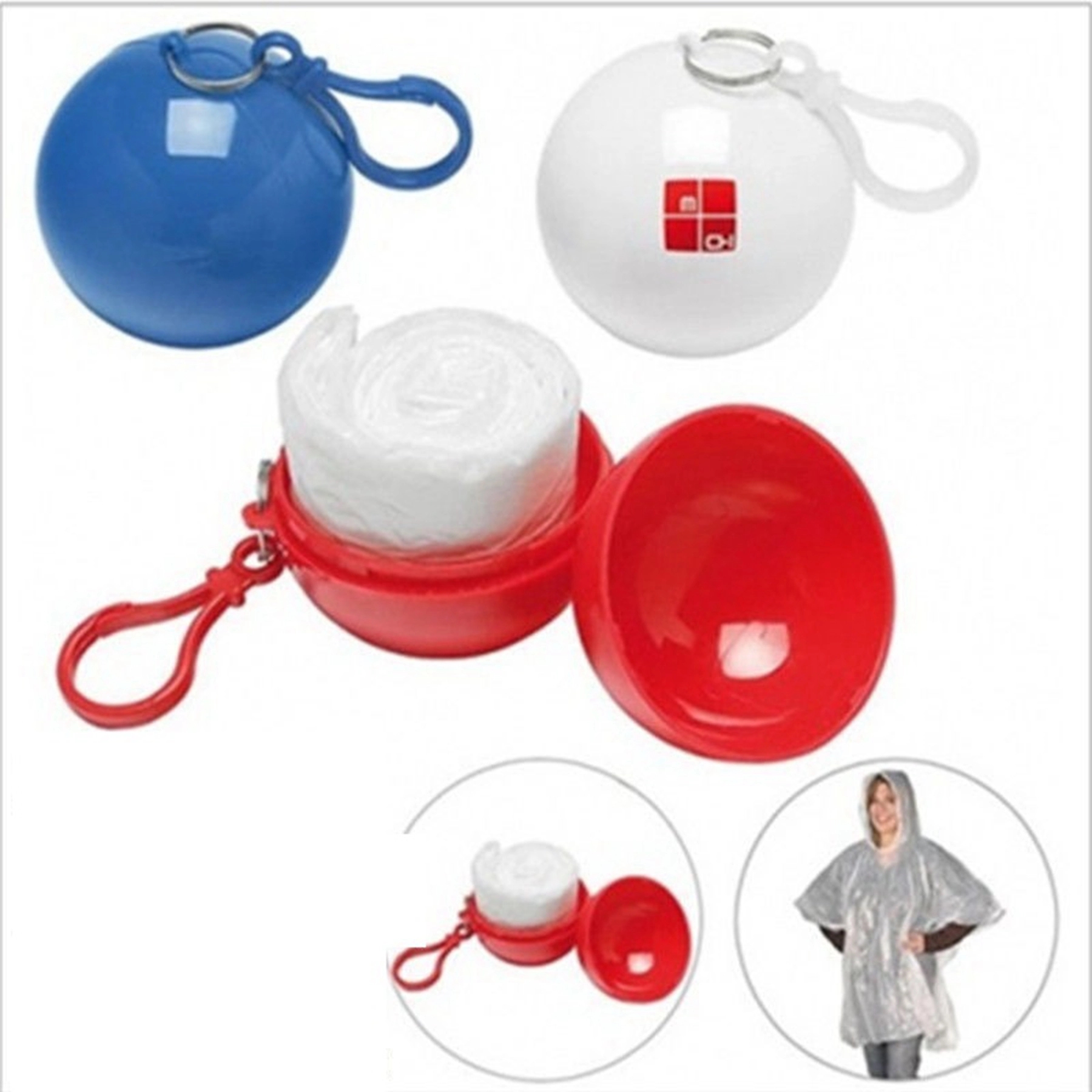 Poncho Raincoat Ball Keychain 1