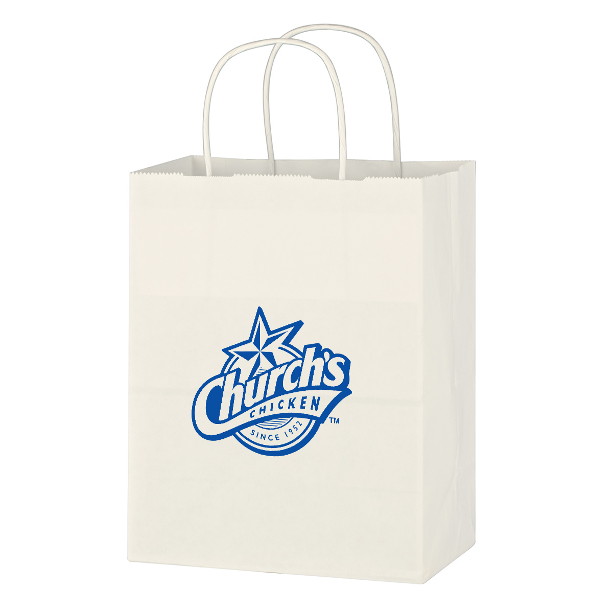 Kraft Paper White Shopping Bag - 8" x 10-1/4" 4