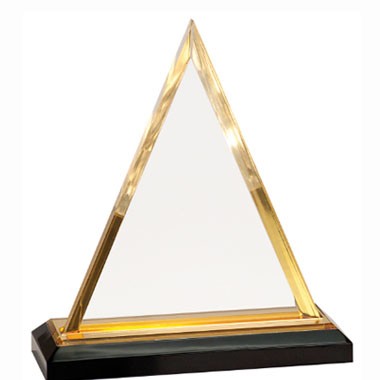 7" GOLD TRIANGLE IMPRESS ACRYLIC TROPHY 2