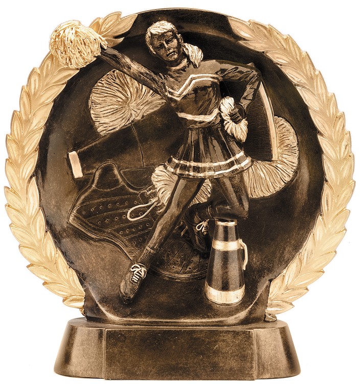 Cheerleader High Relief Circular Plate Award 1