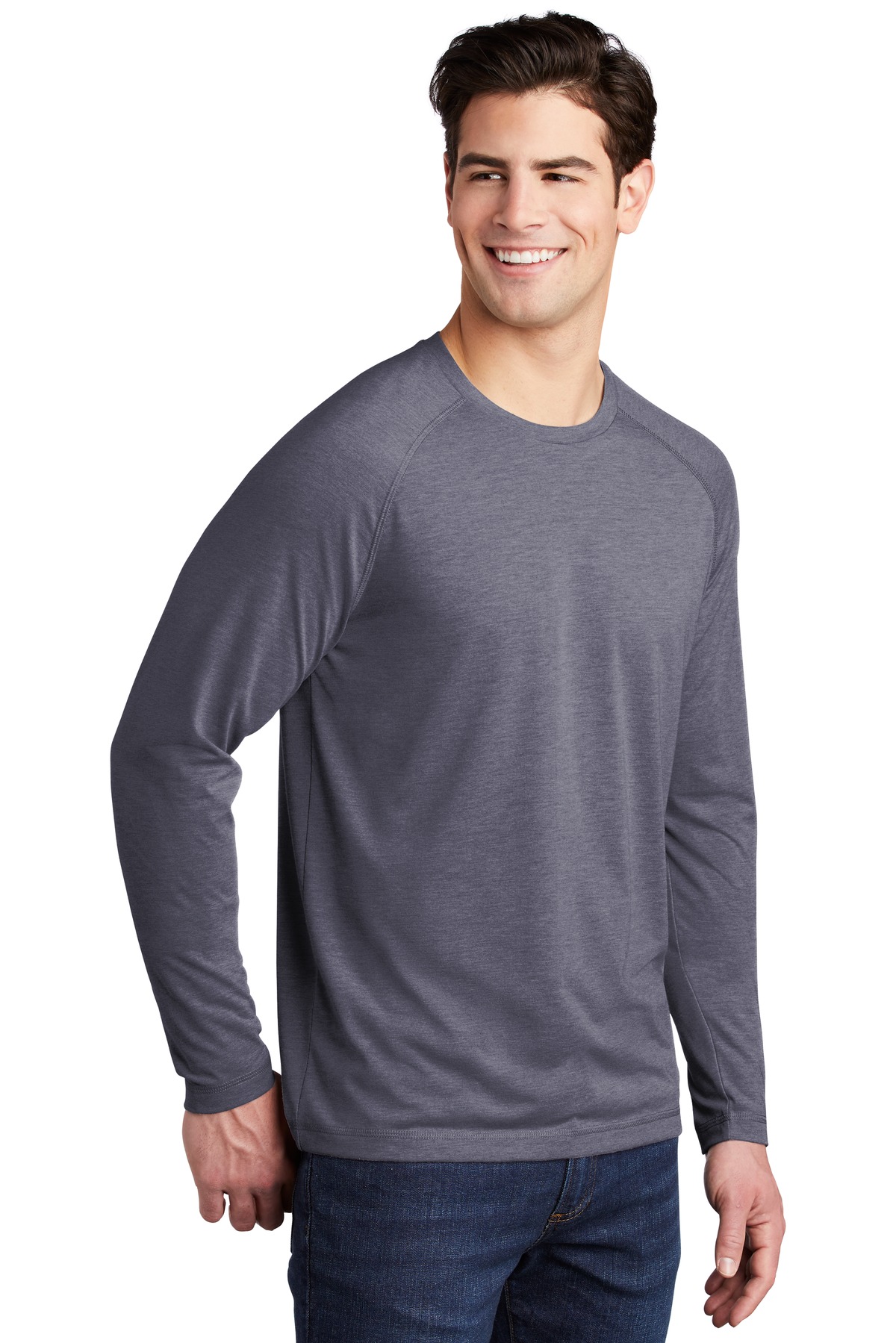 Sport-Tek® PosiCharge Long Sleeve Tri-Blend Wicking Raglan Tee 1