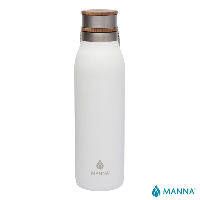 Manna™ 18 oz. Ascend Stainless Steel Water Bottle w/ Acacia Lid 22