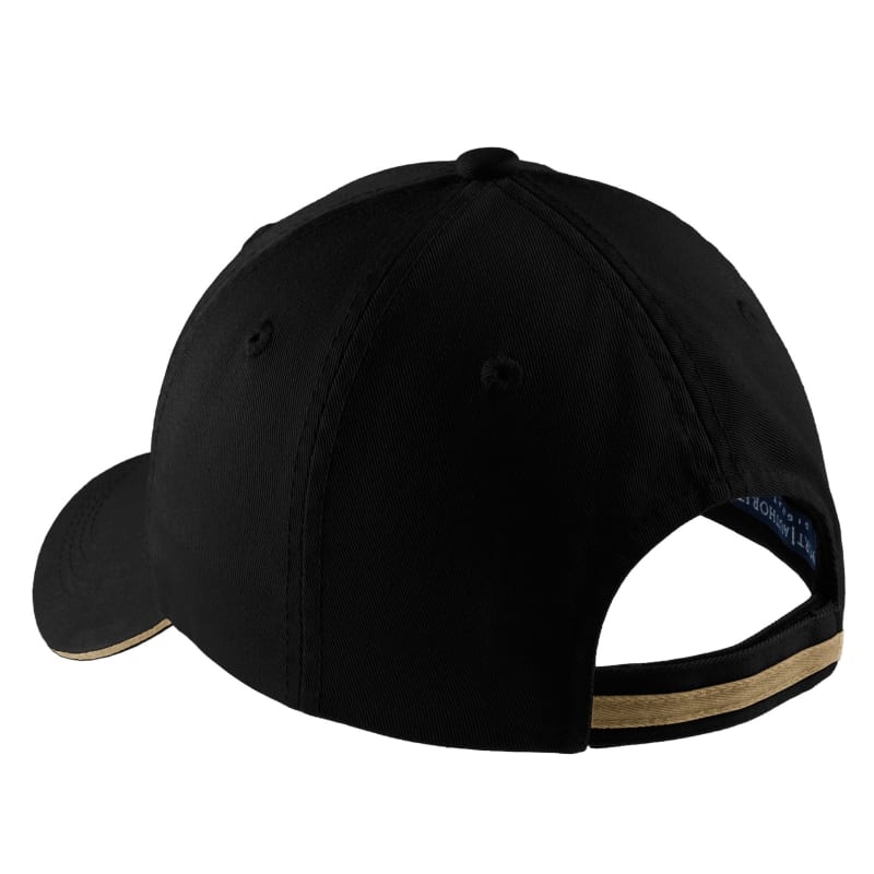 Port Authority Sandwich Bill Cap With Striped Closure. 2