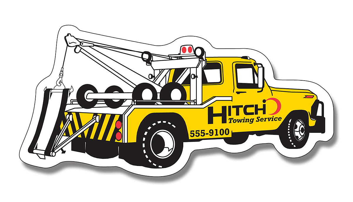 Magnet - Tow Truck Shape (4.75x2.25) - 30 Mil. 4