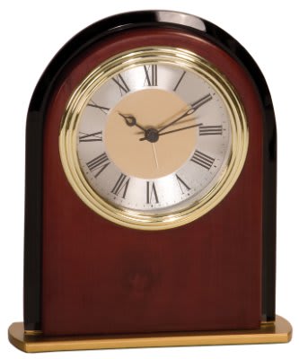6 1/2" Mahogany Finish Arch Clock 2