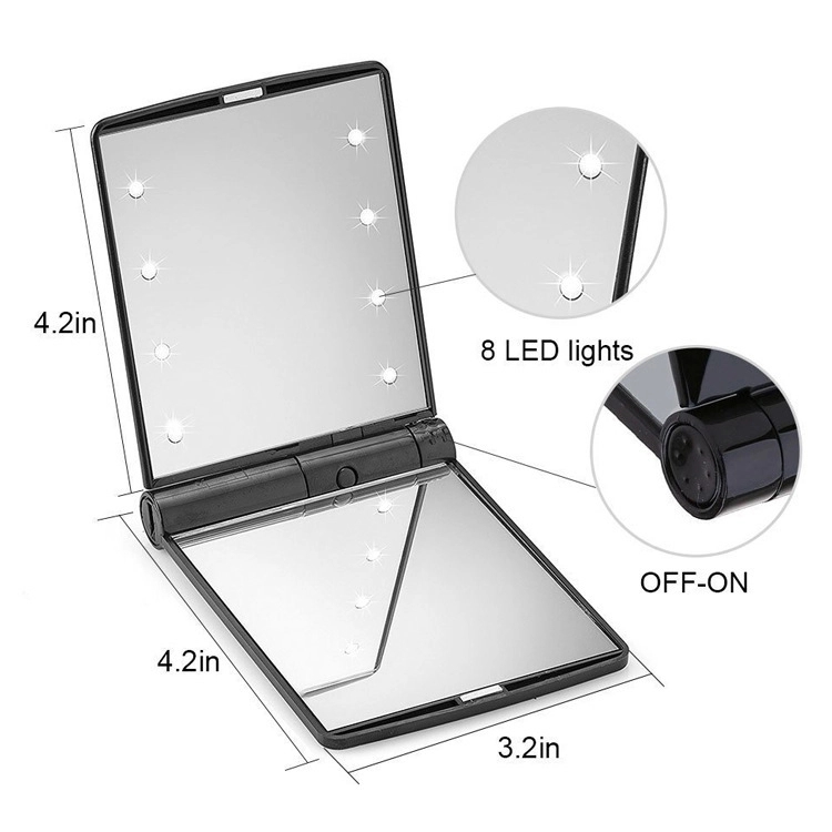 Pocket Folding Makeup Cosmetic Led Mirror 3