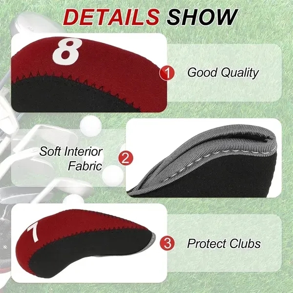 11-Piece Neoprene Golf Club Head Cover Set 15