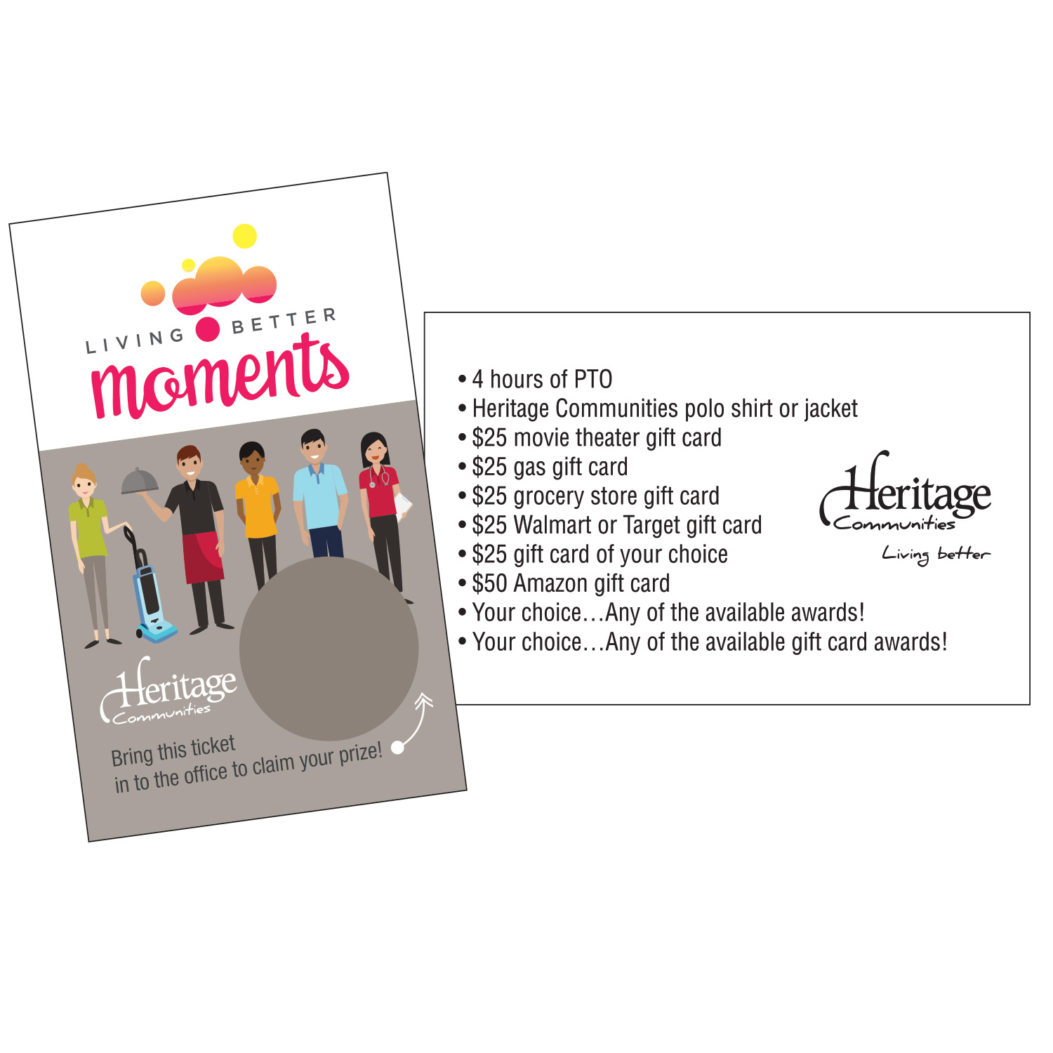 3.375" x 2.125" Scratch-Off Card - 4/1 Print