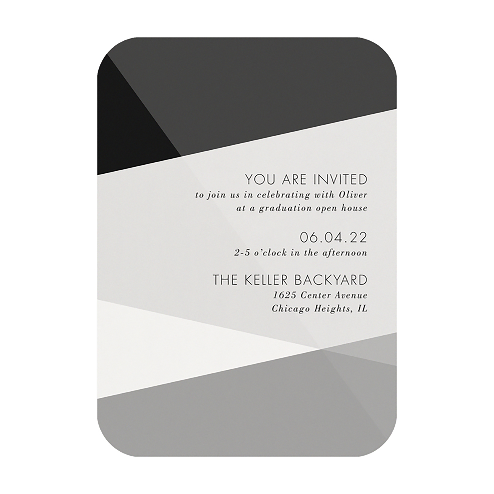 Diagonal Lines - Graduation Invitation 2