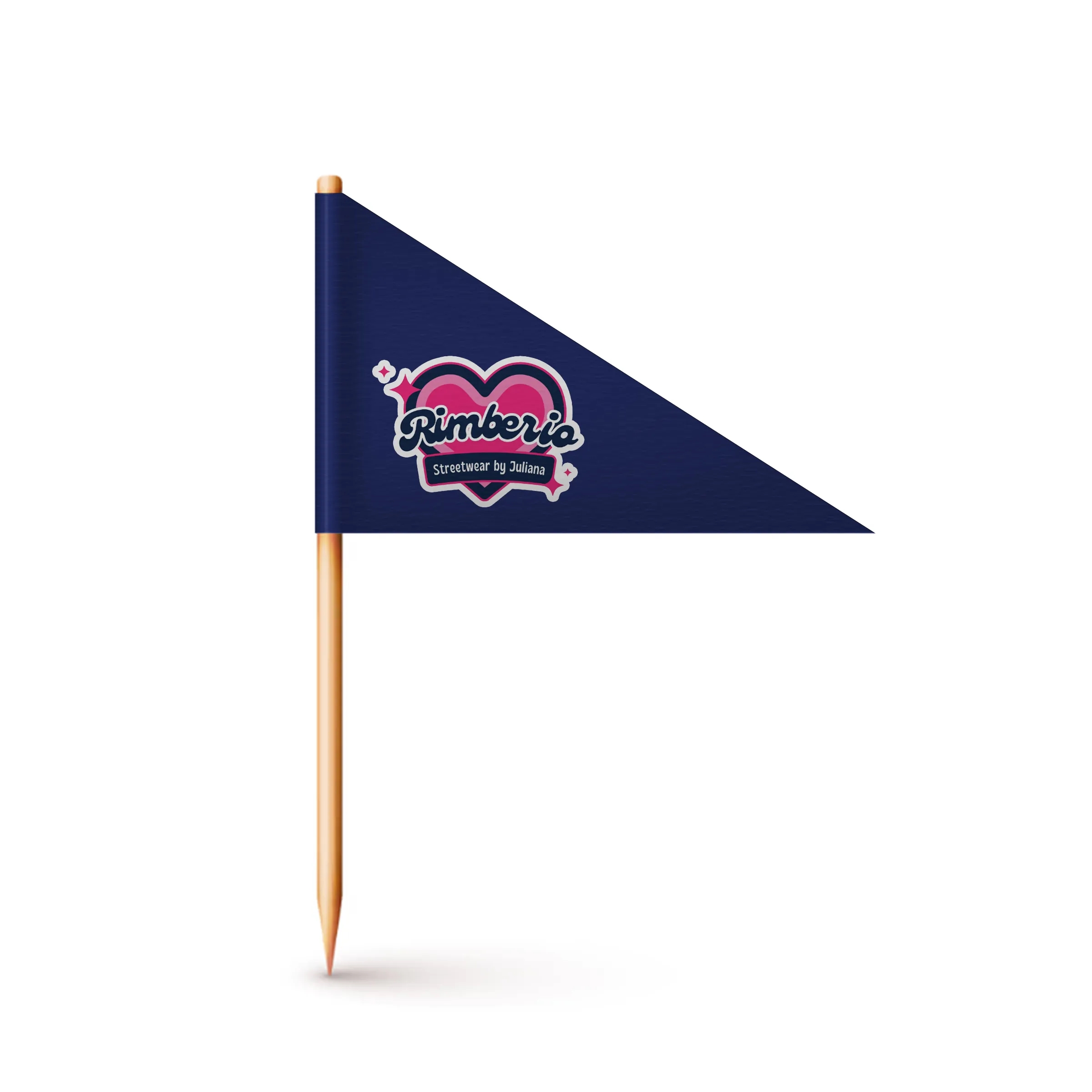 Custom Paper Toothpick Flags - Style F Flag Size 1.5" x 2.5" 2