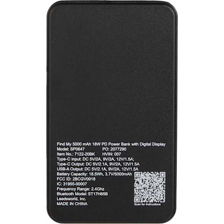Find My 5000 mAh 18W PD Power Bank/Digital Display 44