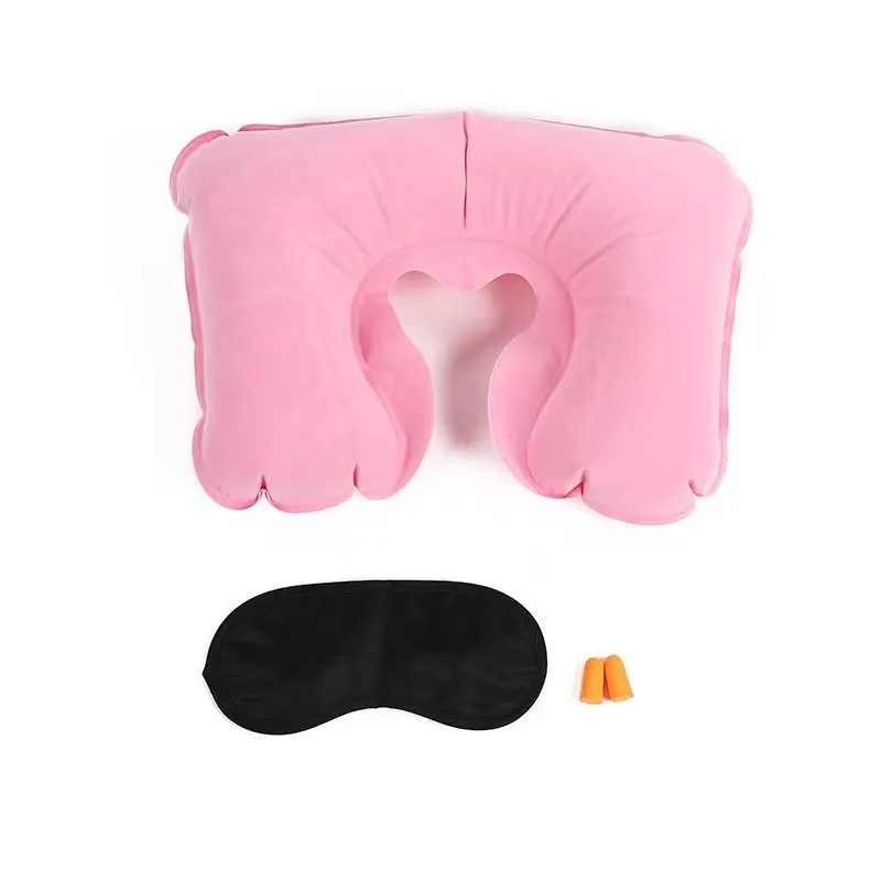 Inflatable Neck Travel Pillow + Eye Mask + Ear Plugs 3 Piece 5