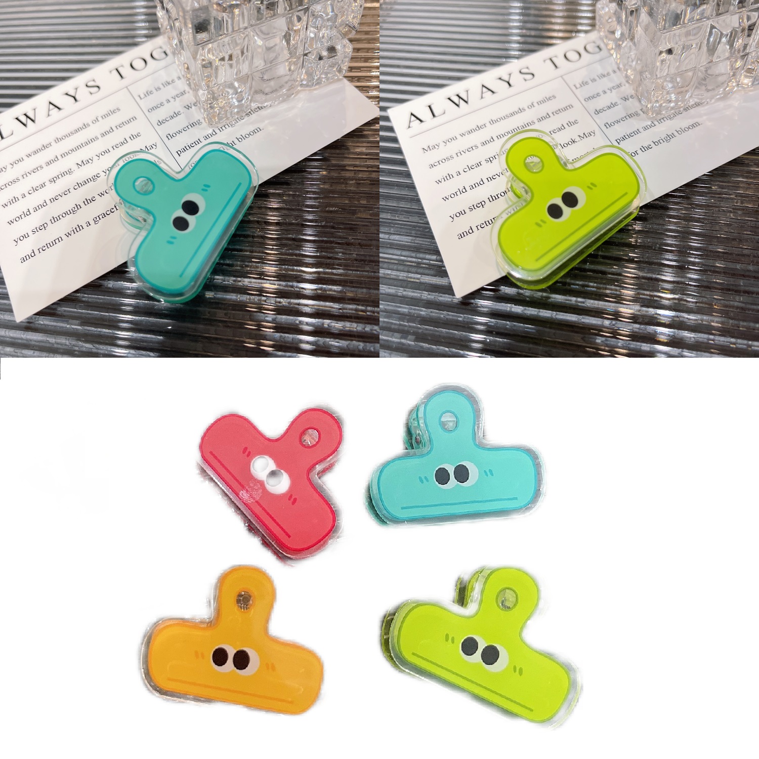 Cartoon Face Acrylic Paper Clip, promotional clip with logo imprint 3