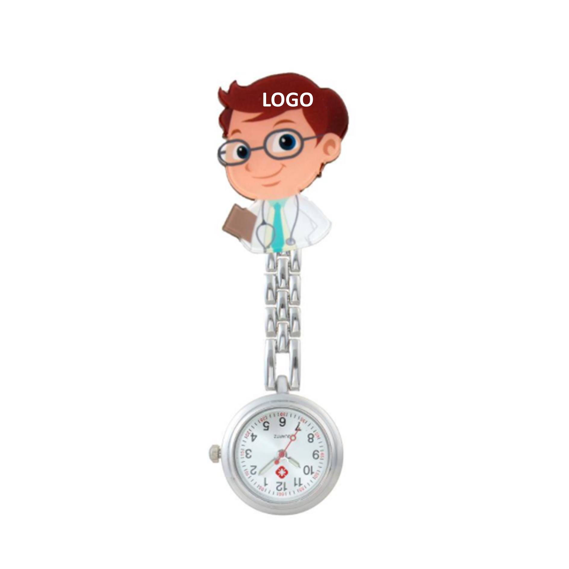 Pocket Alloy Clip Cartoon Nurse Watch 2