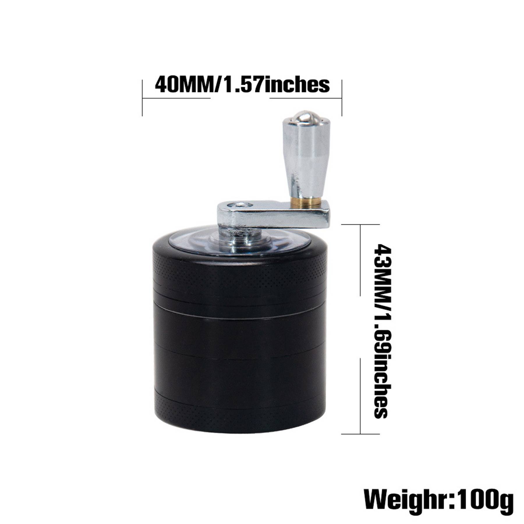 Hand crank metal smoke grinder 3
