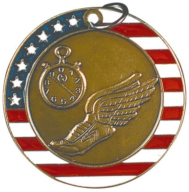 Track Stars & Stripes Medal, 2" 2
