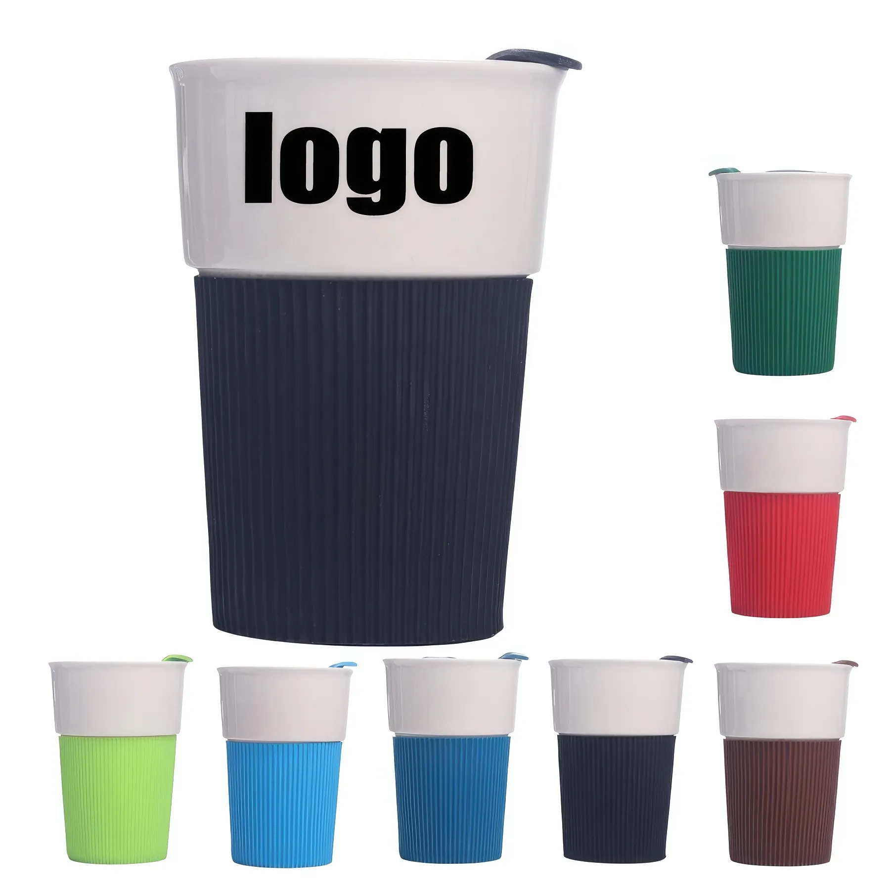 12 Oz Double Layer Covered Coffee Ceramic Cup 3