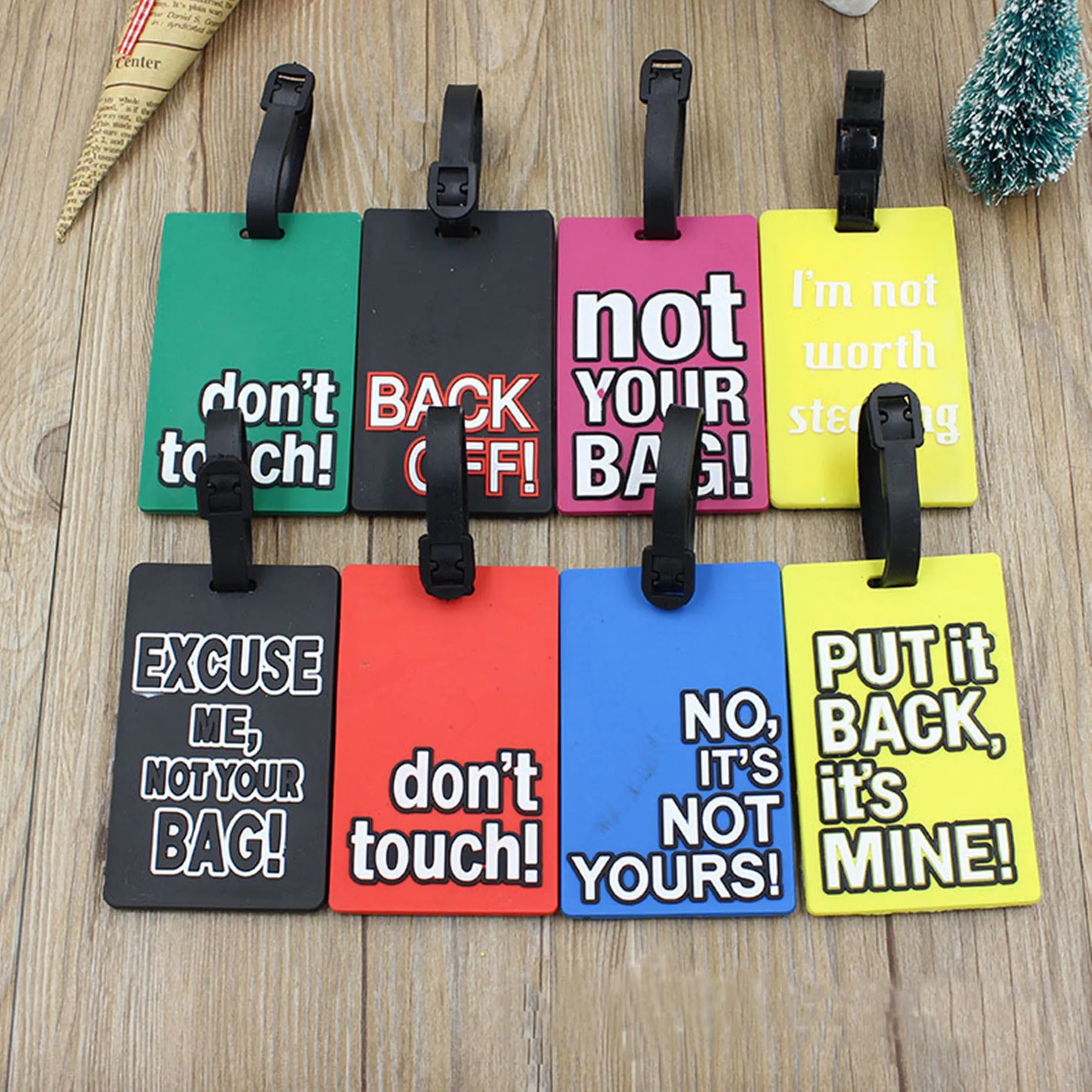 Custom Durable Soft PVC 2D Design Luggage Tag 4