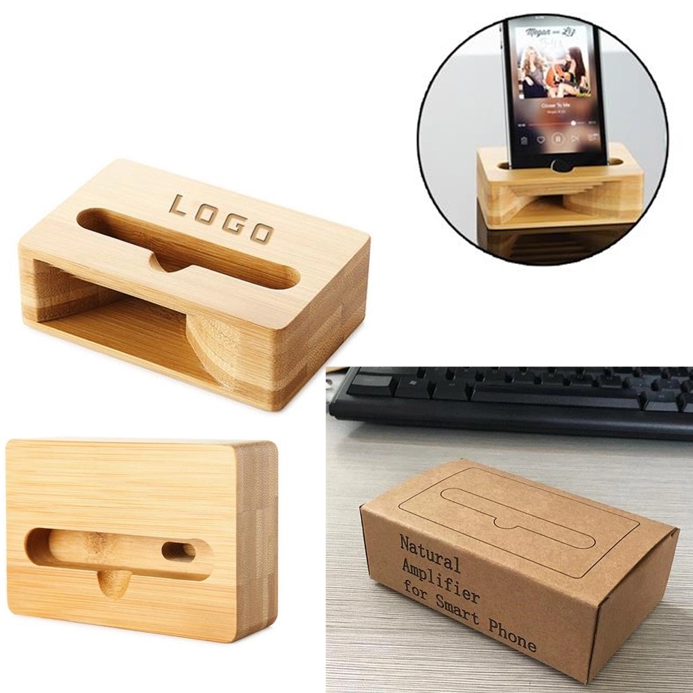 Natural Bamboo Wooden Desktop Mobile Phone Holder 1