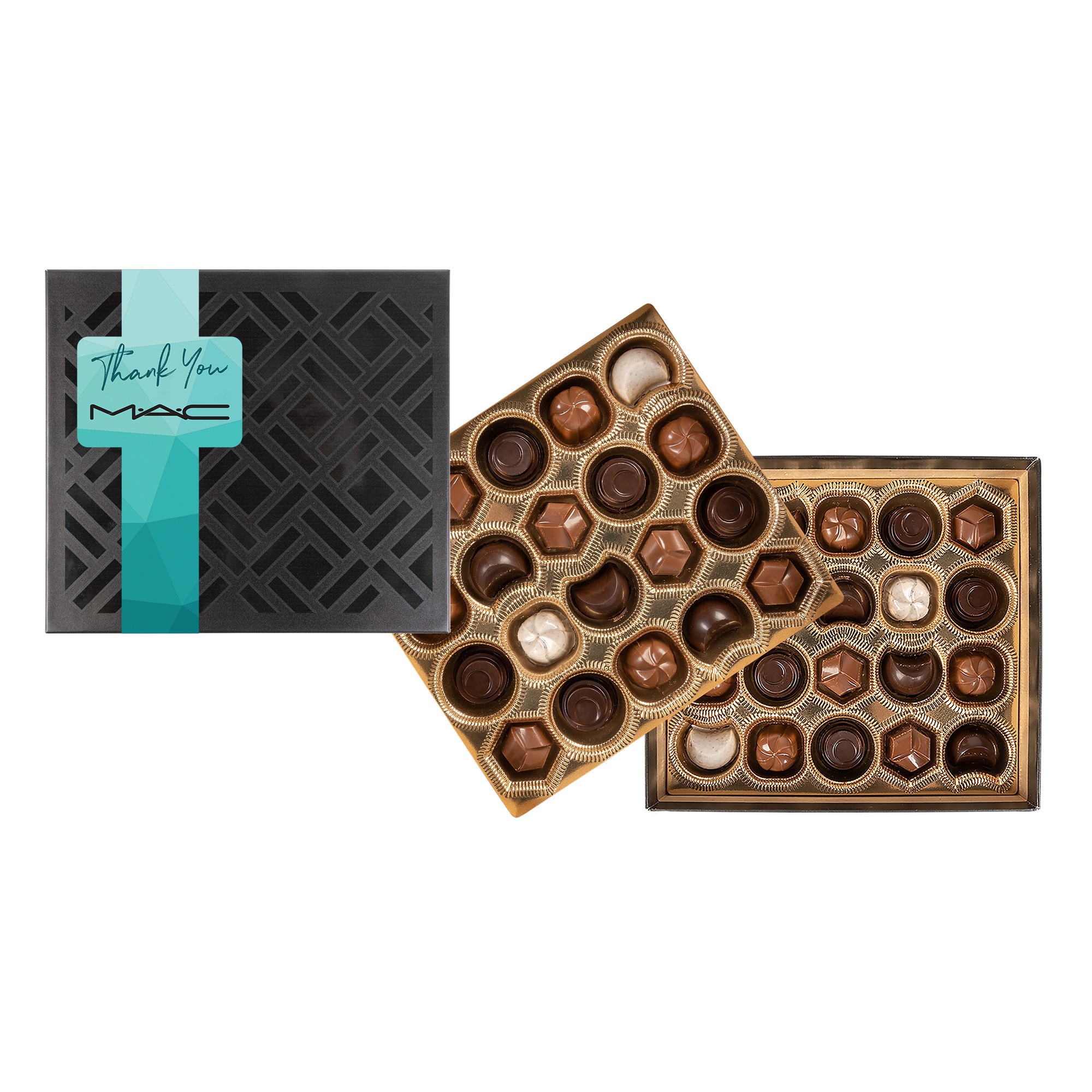 Gourmet Truffles Gift Box with Square Full Color Band - 40 pc 1