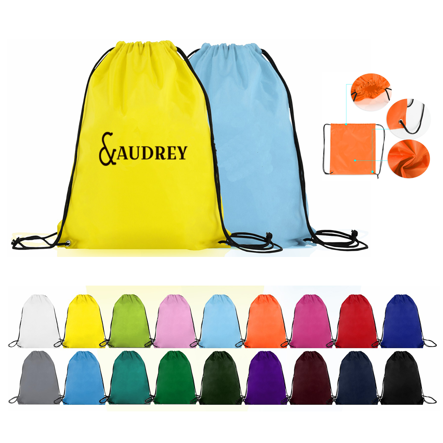 Multi-color Budget Drawstring Backpack 1