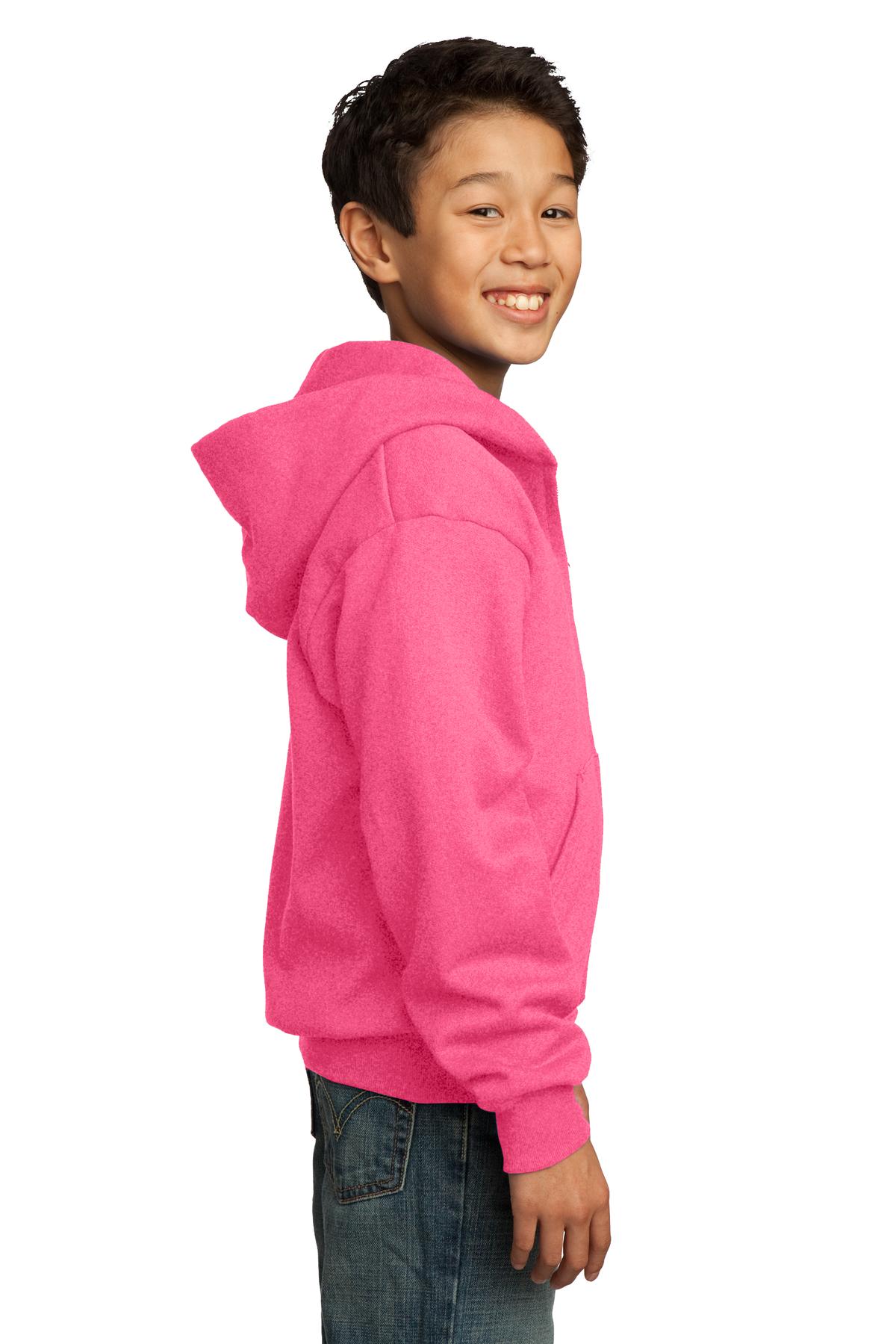 Port & Company® Youth Core Fleece Full-Zip Hooded Sweatshirt 134