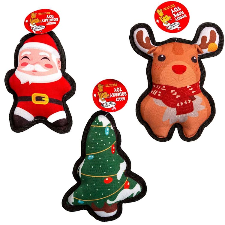 Christmas Canvas Dog Toys - Assorted Styles 1