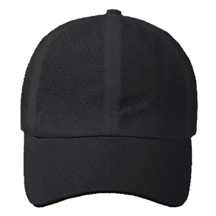 Stock Solid Color Quick Dry Poly 6-Panel Baseball Cap