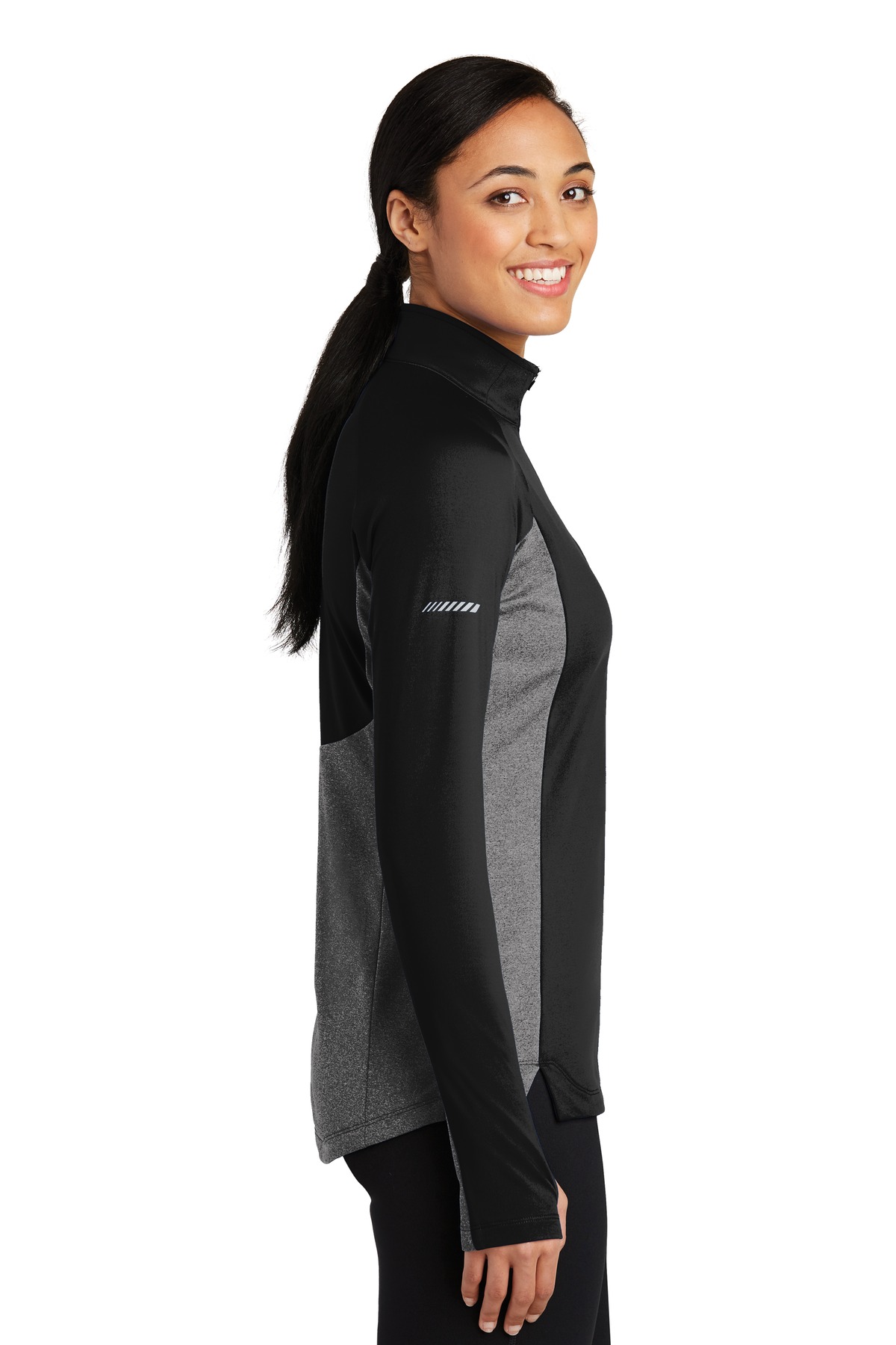 Women's Sport-Wick Stretch Contrast 1/4-Zip Pullover