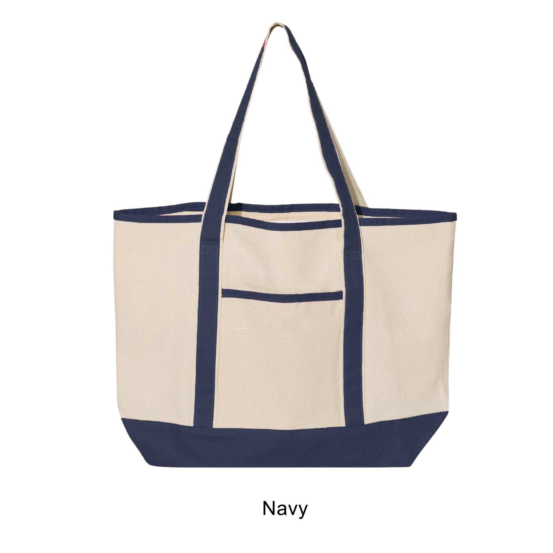 12 oz. Large Heavy Canvas Deluxe Pocket Tote Bag_R115BT 12