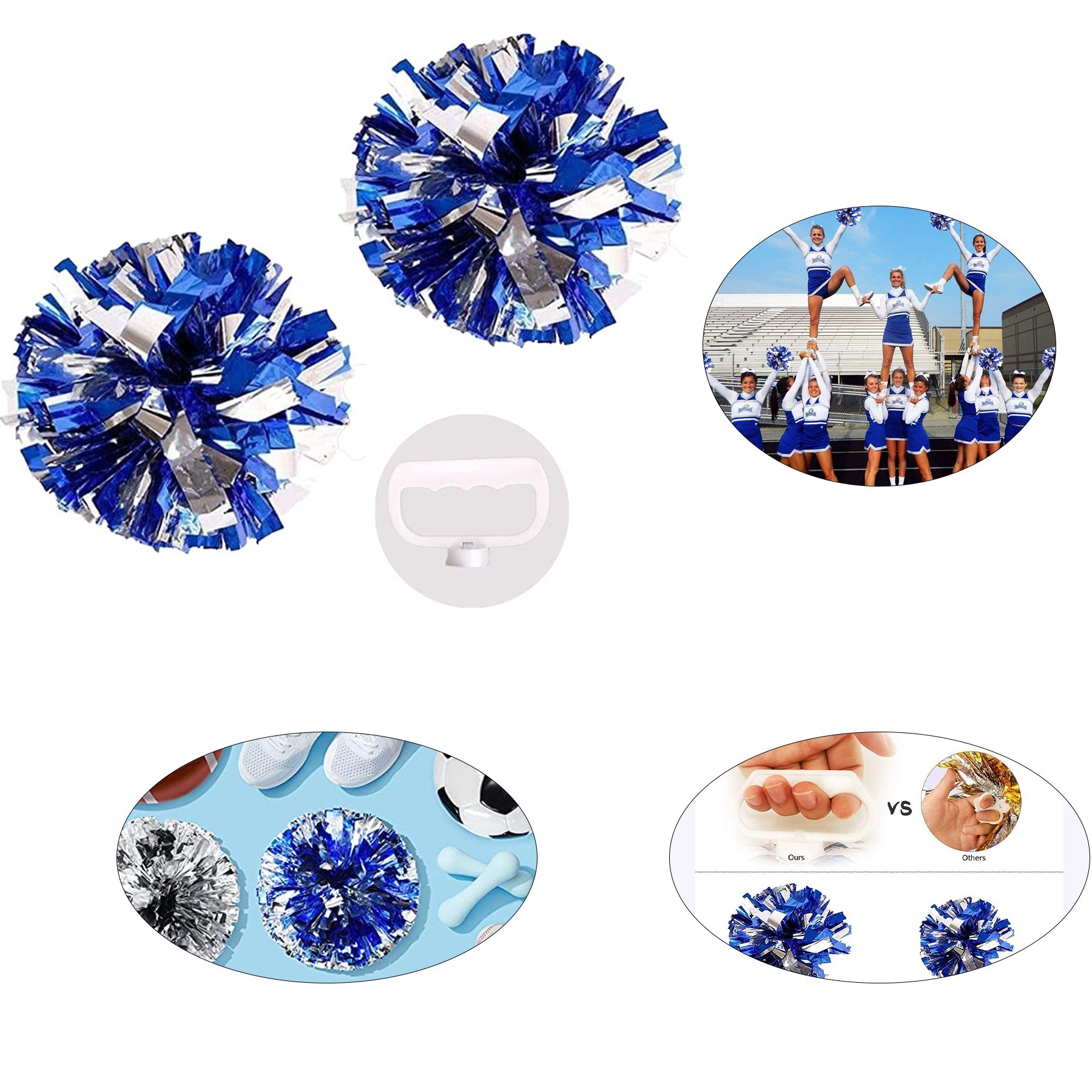 Cheerleading Metallic Foil and Plastic Ring Pom Pom Cheerleading Pom 2