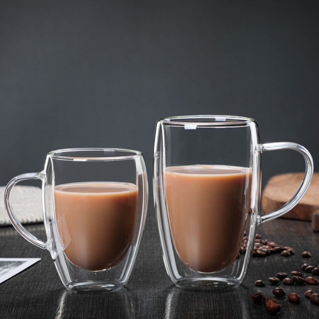 Double Wall Insulated Glass Mug with Handles 8