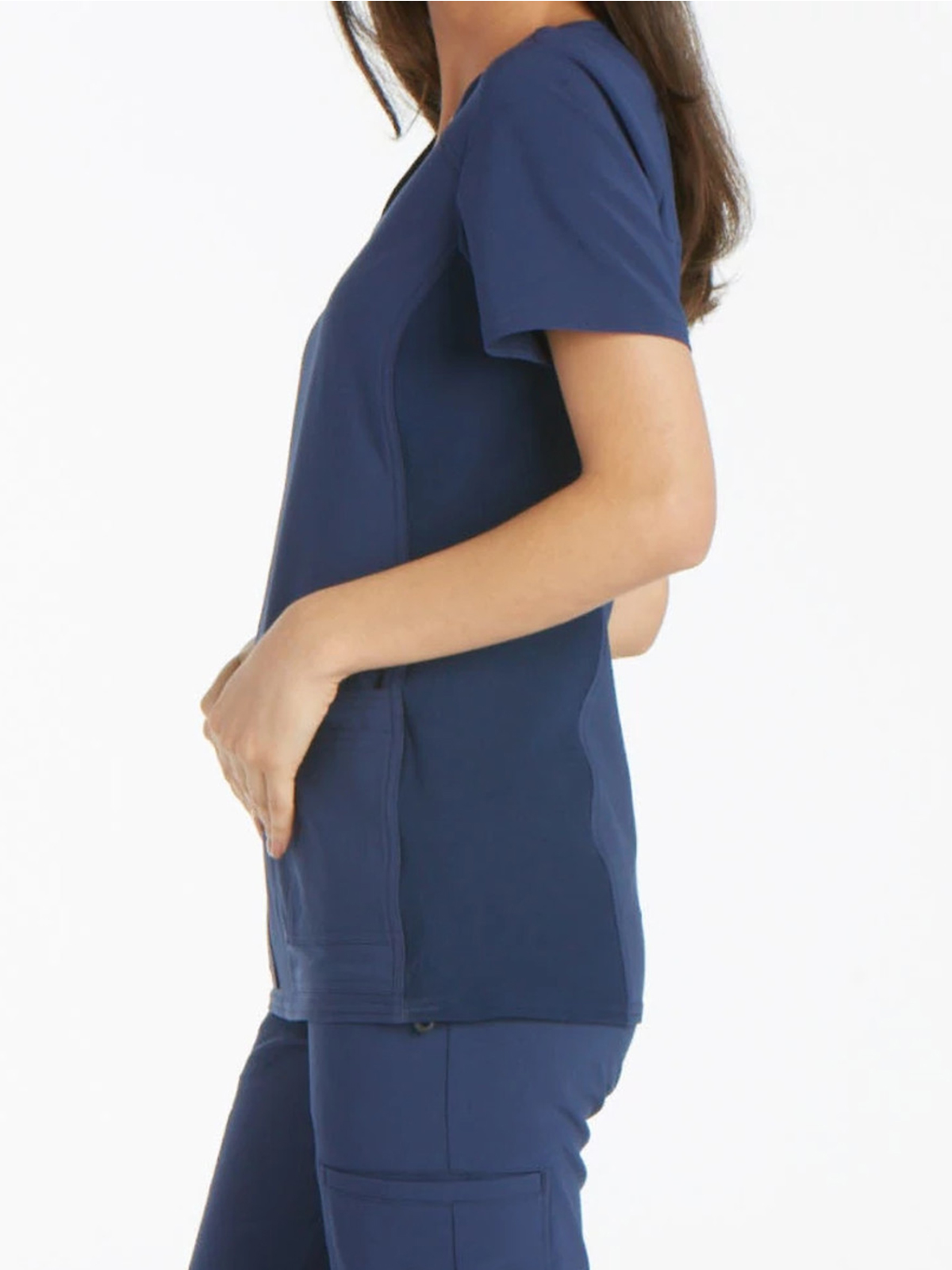 Cherokee - iFlex - Women's 2 Pocket V-Neck Knit Side Panel Top 8