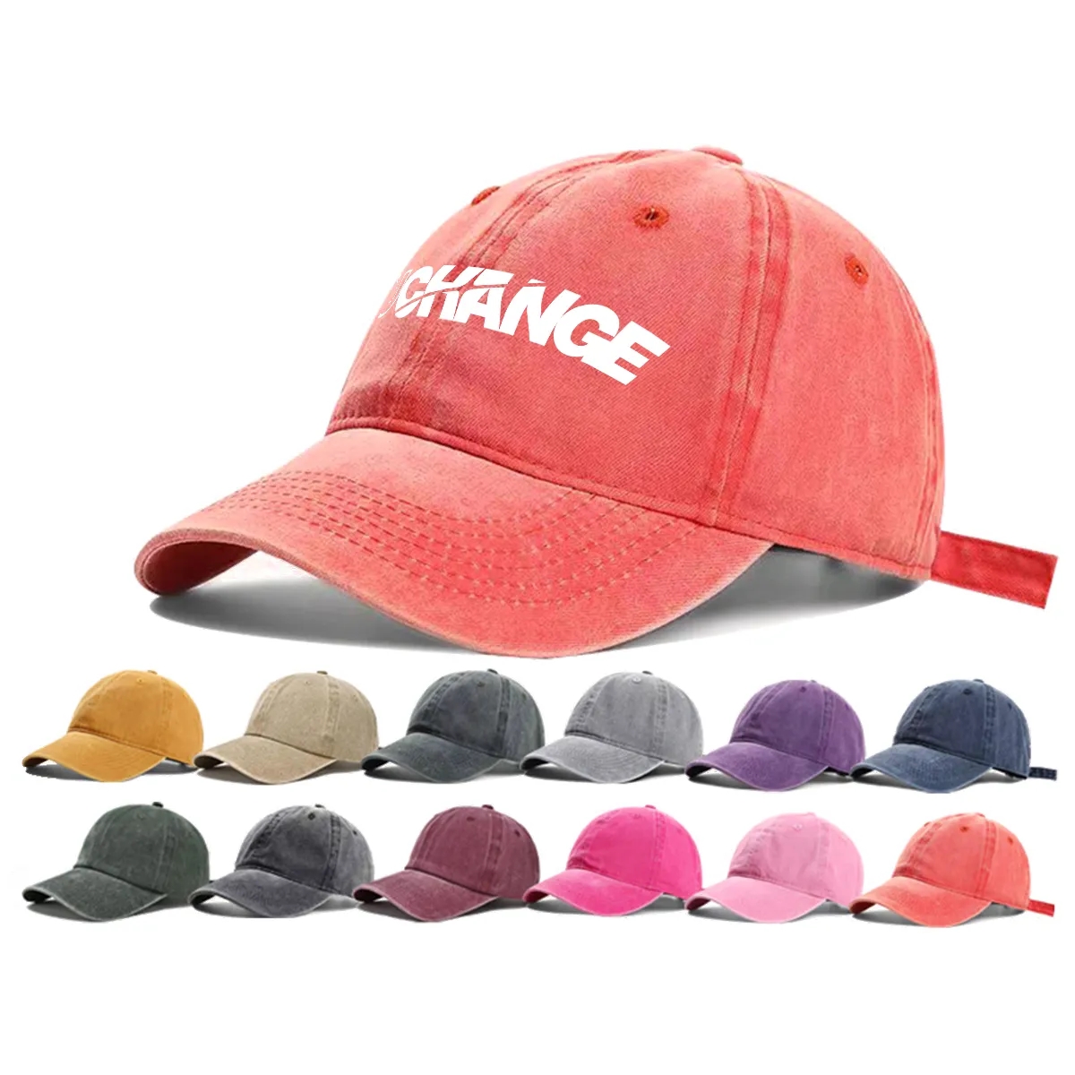 Washed Cotton Baseball Cap with Adjustable Strap 3