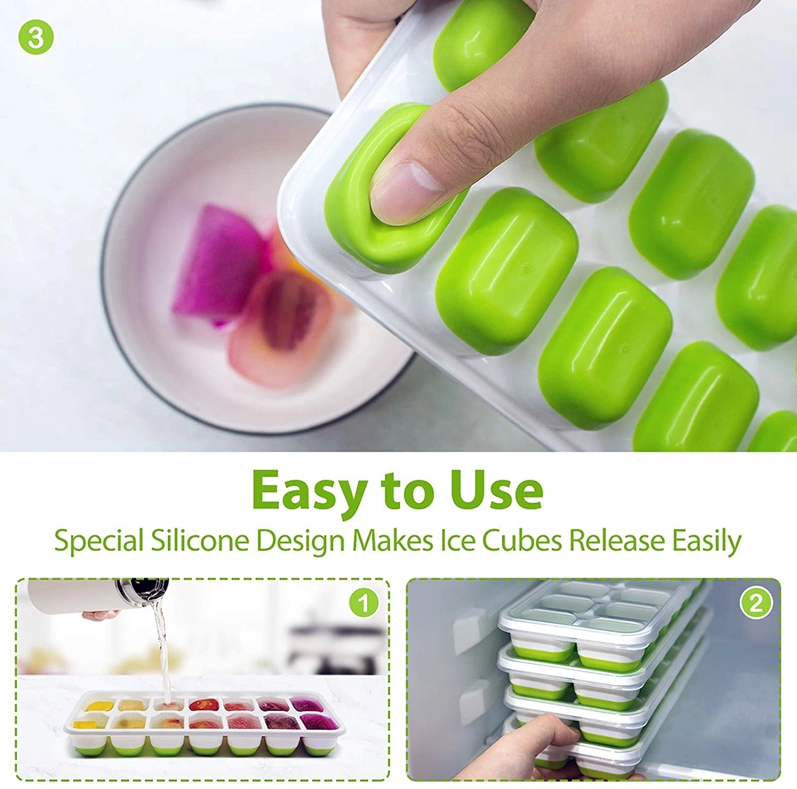 Silicone Ice Cube Trays with Lid 3